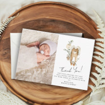 Süße Boho-Baby-Shower-Foto-Dankeskarten