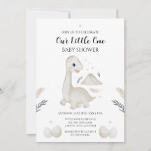 Süße Boho-Dinosaurier-Baby-Shower-Einladung