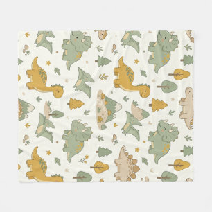 Süße Boho-Dinosaurier-Muster-Babydecke Fleecedecke