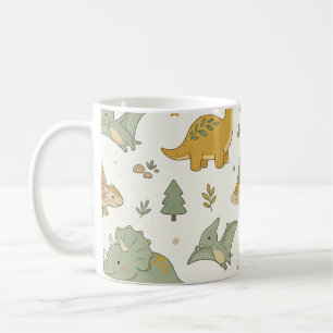 Süße Boho-Dinosaurier-Muster-Kaffeetasse Kaffeetasse