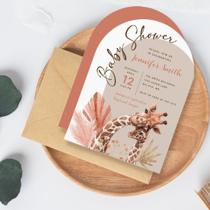 Süße Boho-Giraffen-Baby-Shower-Einladung Einladung