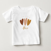 Süße Boho-Herzen Monogramm Name Baby Jungen T-Shir