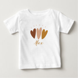 Süße Boho-Herzen Monogramm Name Baby Jungen T-Shir T-shirt