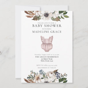 Süße Boho-Kleidung Mädchen Baby Shower Einladung