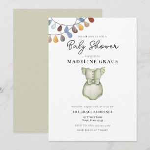 Süße Boho-Kleidung Mädchen Baby Shower Einladung