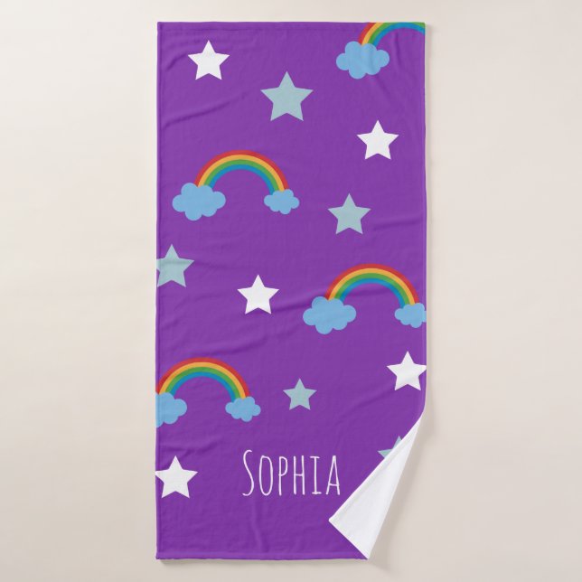 Süße Boho-Lila-Regenbogen-Mädchen Badehandtuch (Badehandtuch)