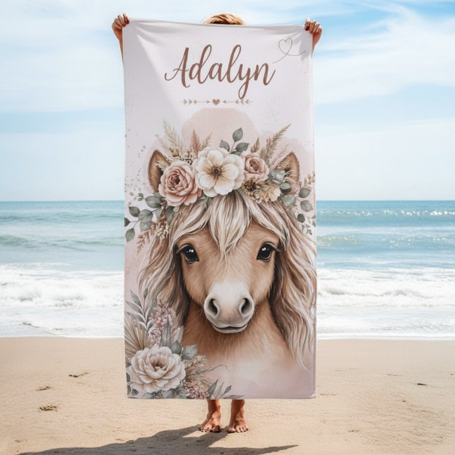 Süße Boho-Mädchen Pferd Geschenk Strandtuch (Von Creator hochgeladen)