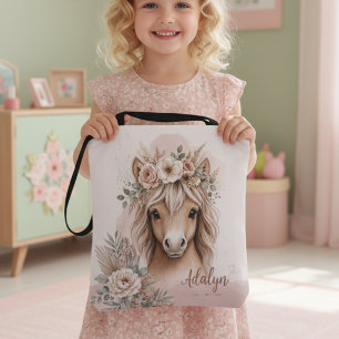 Süße Boho-Pferd Personalisierter Name für Mädchen