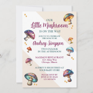 Süße Boho-Pilze Baby Shower Einladung