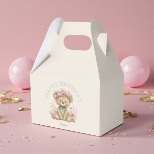 Süße Boho-Teddybär-Geburtstagsfeier Geschenkschachtel