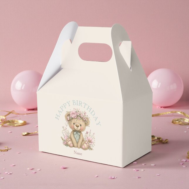 Süße Boho-Teddybär-Geburtstagsfeier Geschenkschachtel (Von Creator hochgeladen)