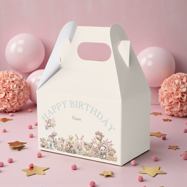 Süße Boho-Tiere Geburtstagsfeier Geschenkschachtel (Von Creator hochgeladen)