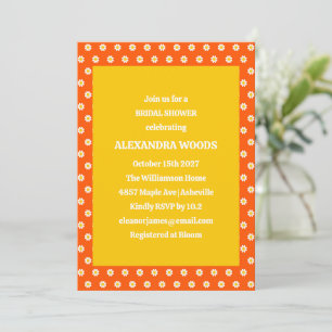 Süße Boho Vintage Orange Daisies Brautparty Einladung
