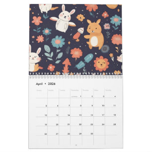 Süße Boho-Waldtier-Zelt-Kinderbekleidung Kalender