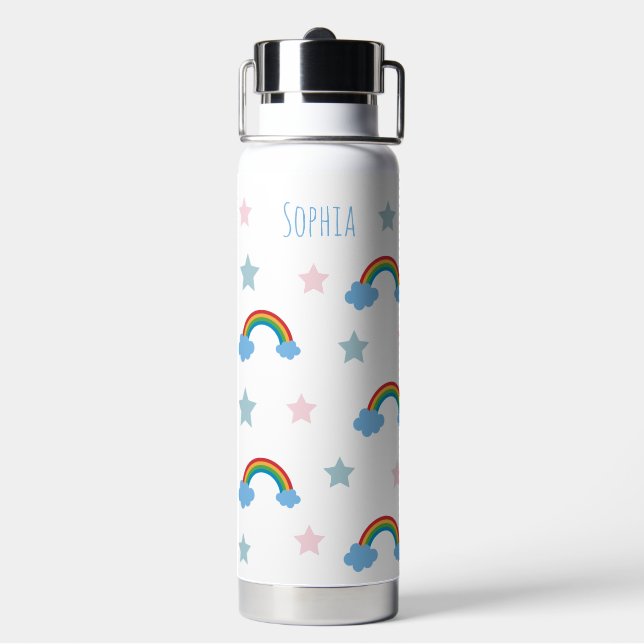 Süße Boho-Whimsical-Regenbogen-Mädchen Trinkflasche (Hinten)
