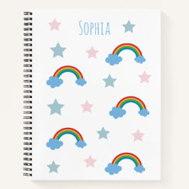 Süße Boho-Whimsical-Regenbogen-Mädchenschule Notizbuch