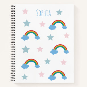 Süße Boho-Whimsical-Regenbogen-Mädchenschule Notizbuch