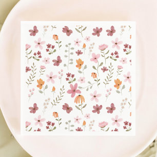 Süße Boho-Wiesen-Hochzeitsdusche mit kleinen Wildb Serviette