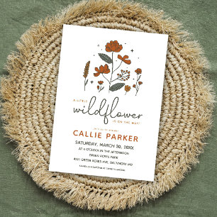 Süße Boho-Wildblumen-Baby-Shower-Einladung Einladung
