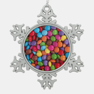 Süße Bonbons Schneeflocken Zinn-Ornament