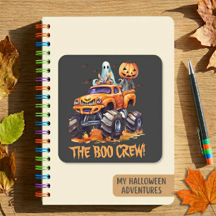 Süße Boo Crew Halloween-Aufkleber für Kinder Quadratischer Aufkleber