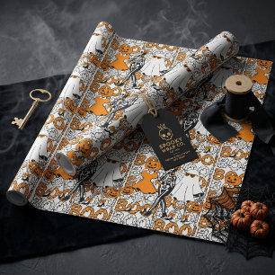 Süße Boo-Crew-Halloween-Freunde Geschenkpapier