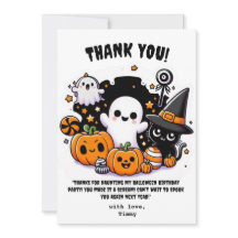 Süße Boo Halloween Danke Karte zum Geburtstag