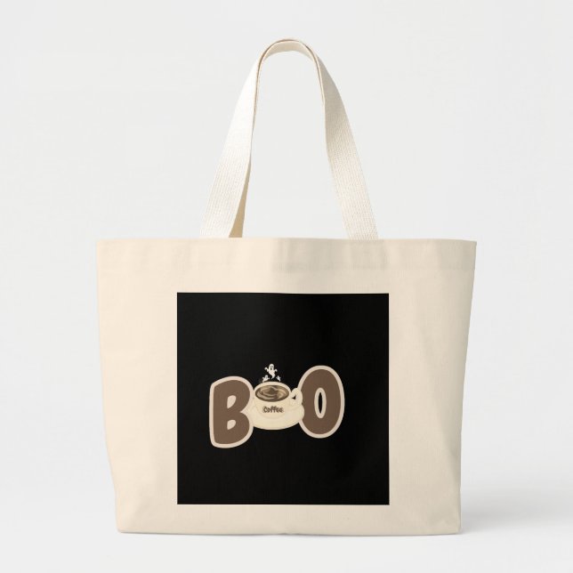 Süße Boo-Kaffee-Halloween Jumbo Stoffbeutel (Vorne)