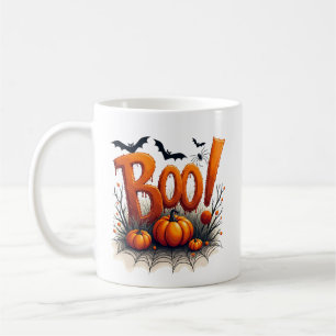 Süße Boo-Typografie-Kürbis-gruselige Halloween Kaffeetasse