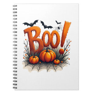 Süße Boo-Typografie-Kürbis-gruselige Halloween Notizblock