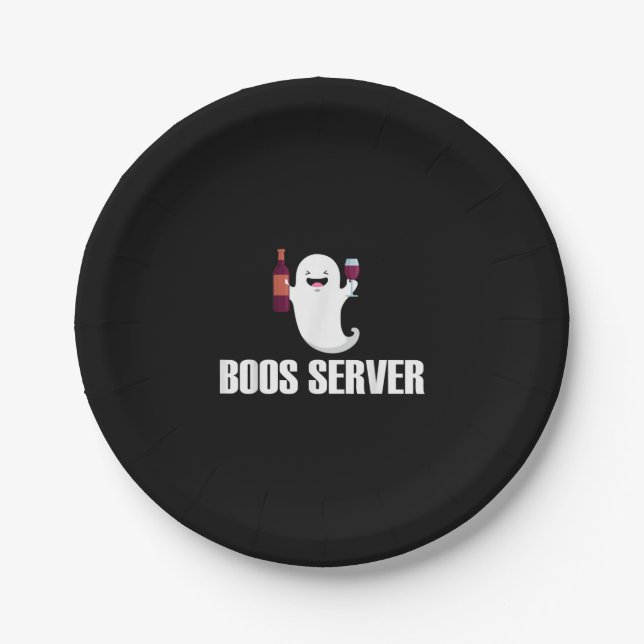 Süße Boos Server Barkeeper Kellnerin Halloween Pappteller (Vorderseite)