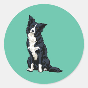 Süße Border Collie-Hund-Aufkleber Runder Aufkleber