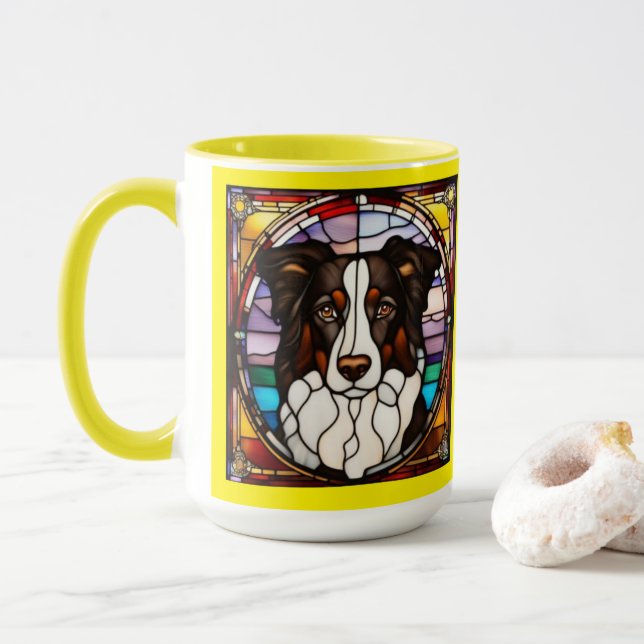 Süße Border Collie Kaffeetasse (Mit Donut)