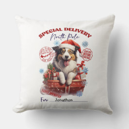 Süße Border Collie Weihnachts-Wurfkissen Kissen
