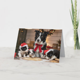 Süße Border Collie Weihnachtsplätzchen Karte