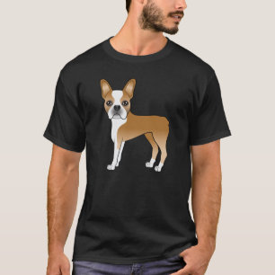 Süße Boston Terrier Cartoon-Hundezeichnung T-Shirt
