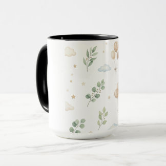 Süße botanische Eukalyptus- und Goldballons-Babyla Tasse