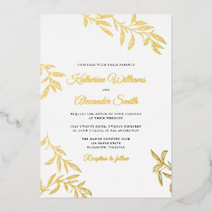 Süße botanische Hochzeitseinladung Folieneinladung