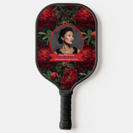 Süße botanische Pfingstrosen-Blumenakzente zum Geb Pickleball Schläger