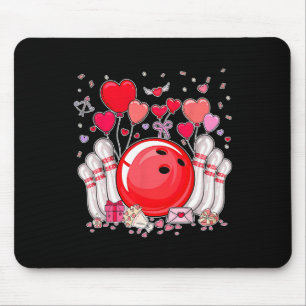 Süße Bowling-Kugel Valentins-Herzliebhaber-Spieler Mousepad