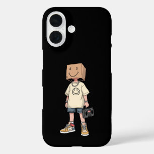 Süße Box-Head-Boy-Streetwear-Ästhetik-iPhone-Hülle iPhone 16 Hülle