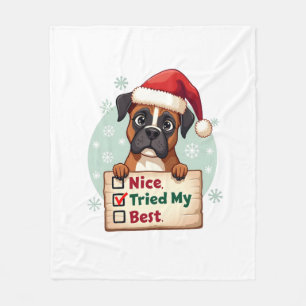 Süße Boxer-Hund-Hund Weihnachten Schön Habe mein B Fleecedecke