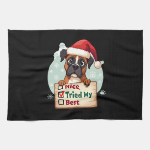 Süße Boxer-Hund-Hund Weihnachten Schön Habe mein B Geschirrtuch