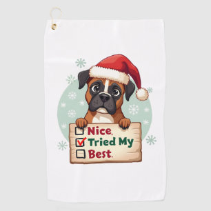 Süße Boxer-Hund-Hund Weihnachten Schön Habe mein B Golfhandtuch