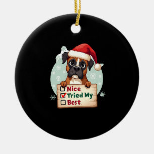 Süße Boxer-Hund-Hund Weihnachten Schön Habe mein B Keramik Ornament