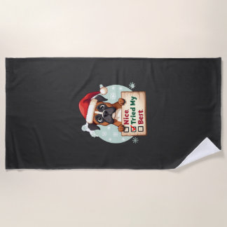 Süße Boxer-Hund-Hund Weihnachten Schön Habe mein B Strandtuch