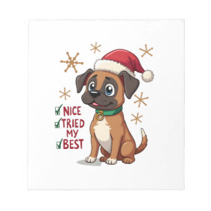 Süße Boxer-Hund-Hunde-Weihnachten Schön Habe mein Notizblock