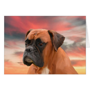 Süße Boxerhund-Wasserfarben-Ölgemälde-Kunst