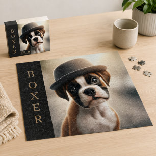 Süße Boxerwelpe – Stylische Hundekunst Puzzle