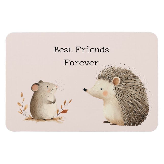 Süße braune Creme-Igel-Maus beste Freunde Magnet (Horizontal)
